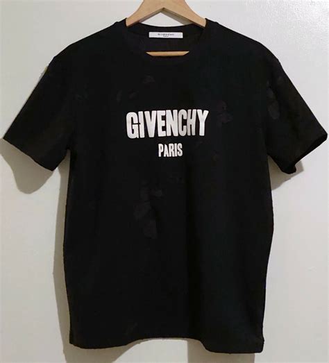 givenchy signature t shirt black|givenchy distressed t shirt.